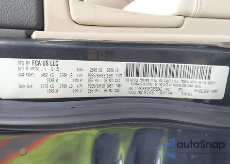 2015 Jeep Grand Cherokee Limited z USA, uszkodzony, nr VIN 1C4RJFBG0FC899242